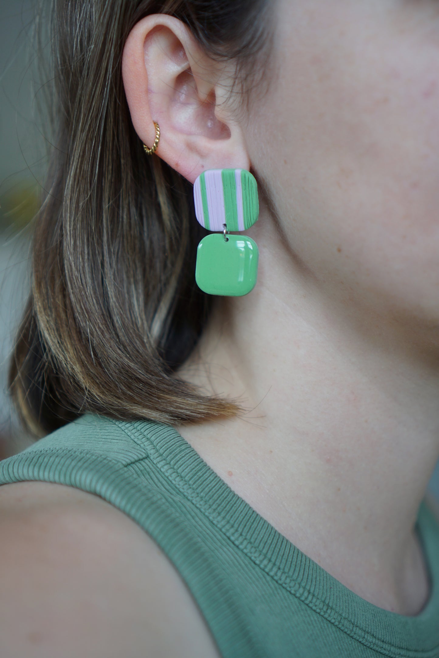 Green striped candies