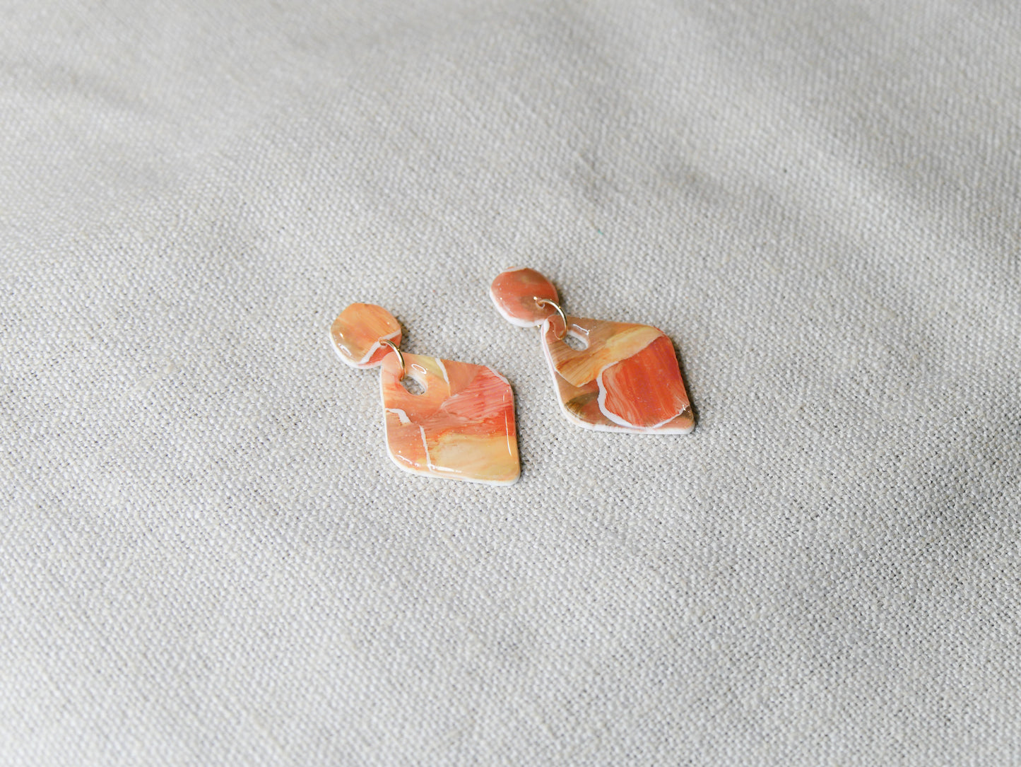 Fall painted earrings rhombus