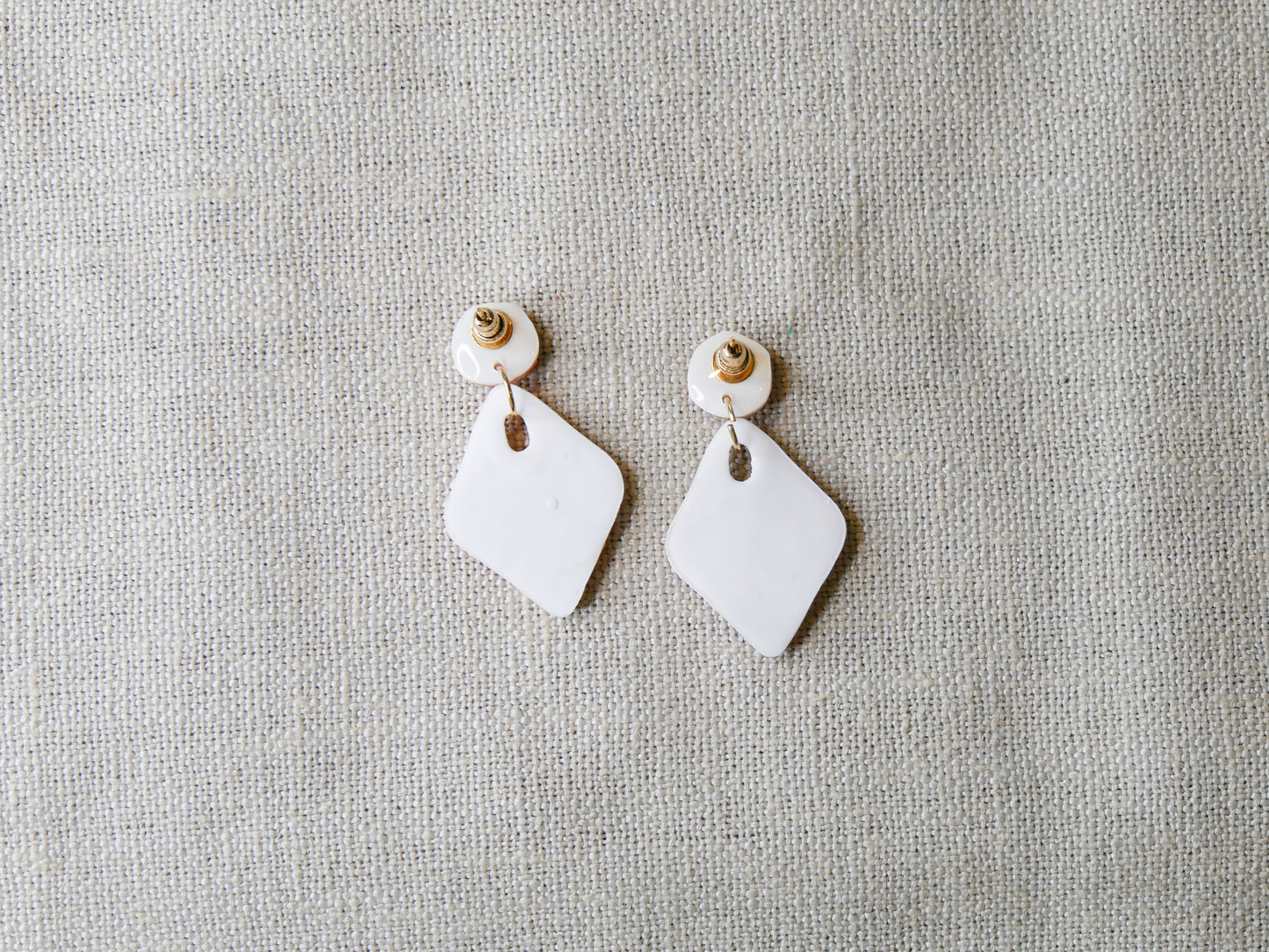 Fall painted earrings rhombus