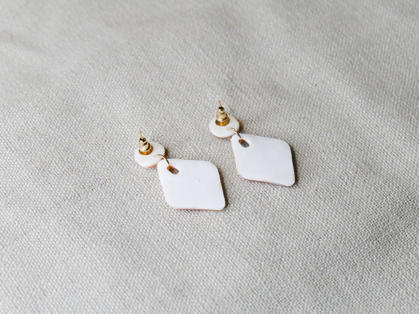 Fall painted earrings rhombus