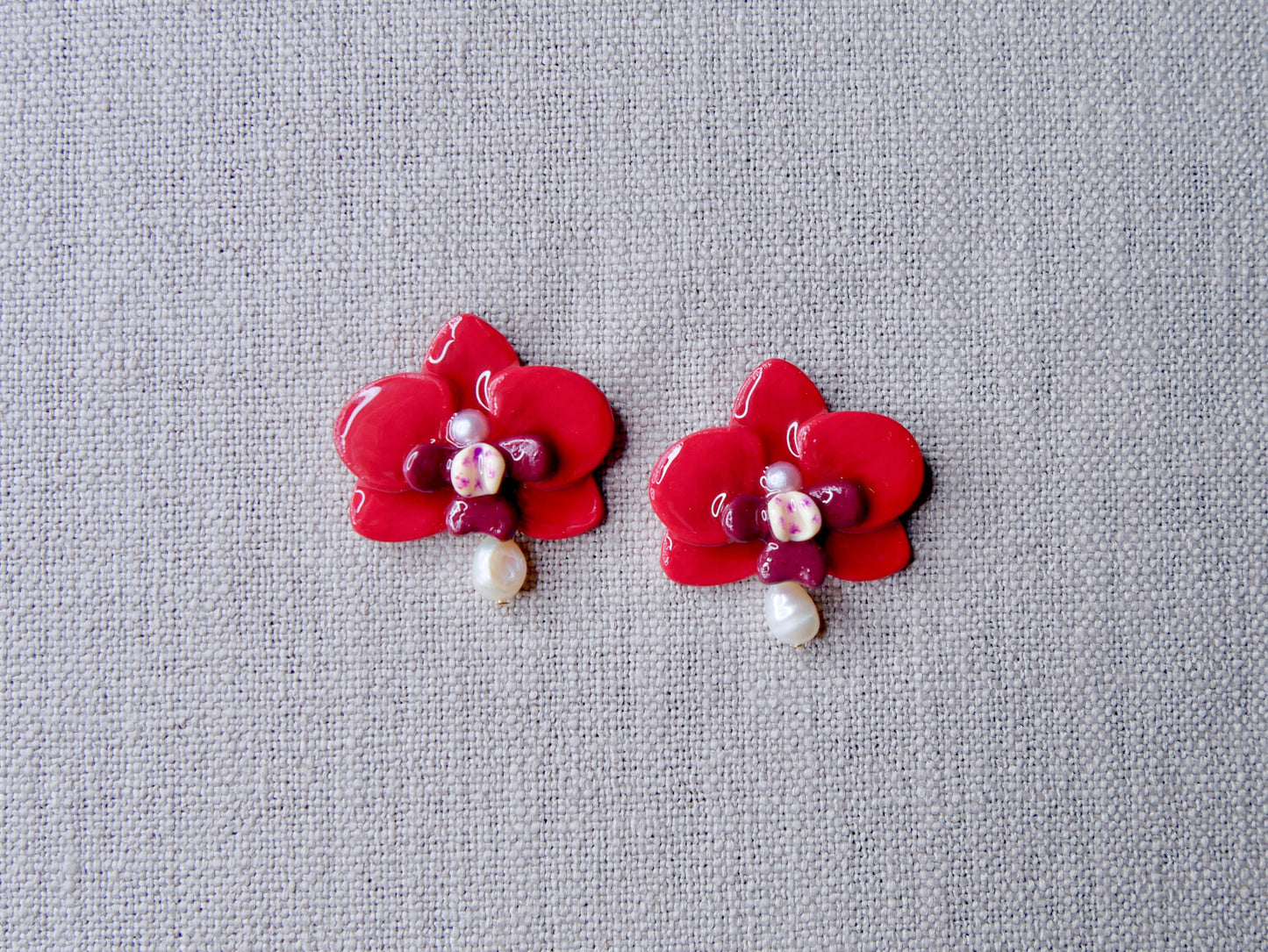 Red orchid flower
