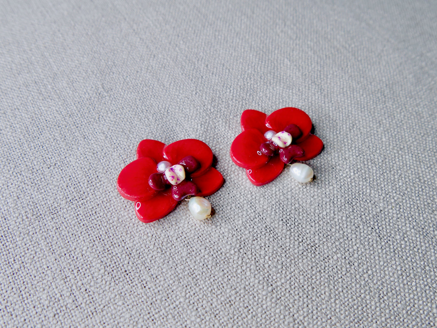 Red orchid flower