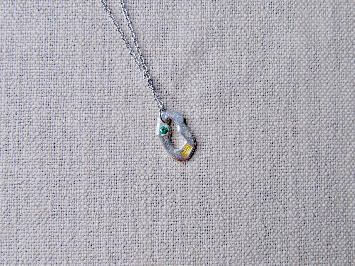 Yellow & blue shape necklace