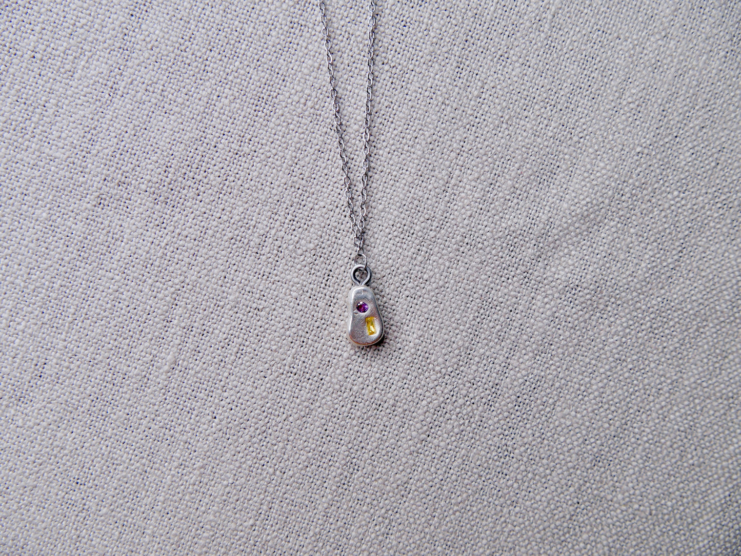 Yellow & purple stone necklace