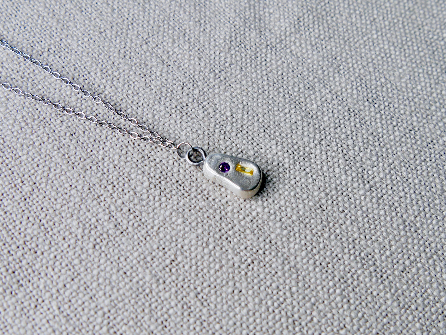 Yellow & purple stone necklace