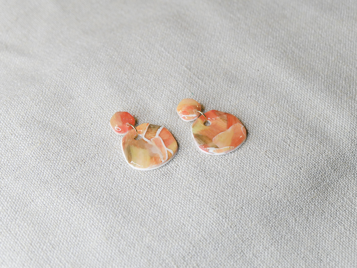 Fall painted earrings round