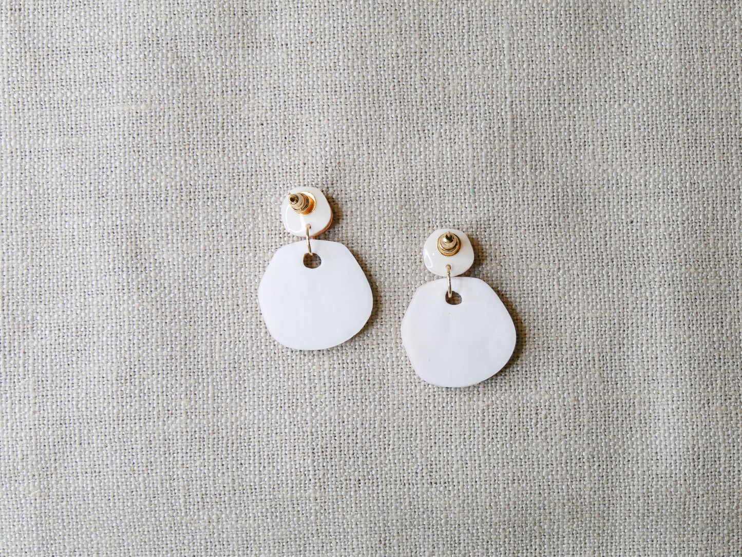 Fall painted earrings round
