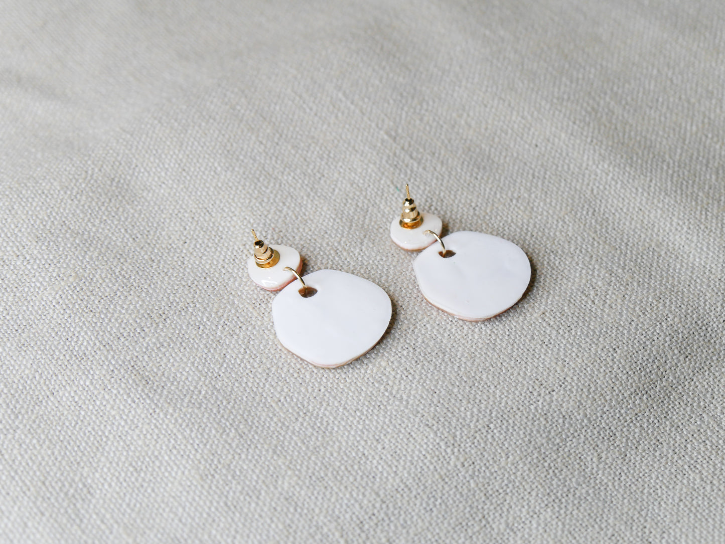 Fall painted earrings round