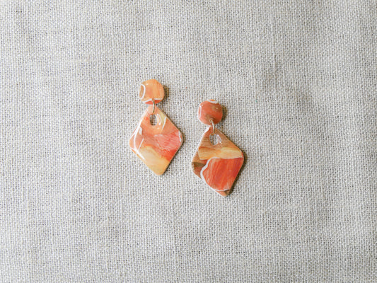 Fall painted earrings rhombus