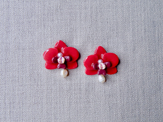 Red orchid flower