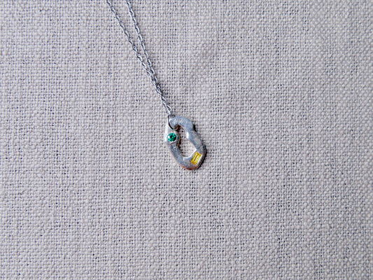 Yellow & blue shape necklace