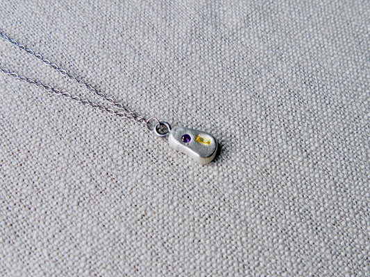 Yellow & purple stone necklace